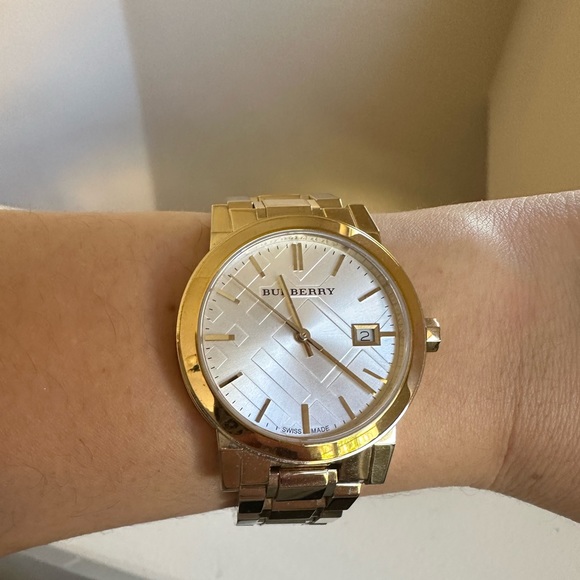 Burberry Accessories - Burberry Gold Tone Women’s Sapphire Crystal Watch
